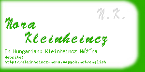 nora kleinheincz business card